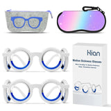 Hion Motion Sickness Glasses,Relieve Carsickness Airsickness Seasickness Glasses,Ultra-Light Portable Nausea Vertigo Glasses, No Lens Liquid Glasses for Adults or Kids(2Pairs)