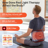 ROMISA Red Light Therapy Belt - Infrared Light Therapy Vibration Rechargeable 660nm&850nm Red Light Therapy Device for Body Massage for Back Shoulder Waist Muscle Pain Relief for Cordless Use