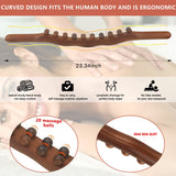 Wood Therapy Lymphatic Drainage Massage Roller Stick Tools,Myofascial Release Tool Stomach Cellulite Massager,Ease Neck Back Waist and Leg Pain Handheld Self Body Sculpting Massage Tool (20 Beads)