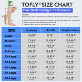 TOFLY® Compression Stockings (Pair), Graduated Compression 20-30mmHg, Opaque, Unisex, Open Toe Knee High Compression Socks for Varicose Veins, Edema, Shin Splints, Nursing, Travel, Navy Blue 3XL