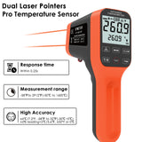 Digital Infrared Thermometer Gun 30:1, BTMETER Dual Laser IR Temperature Gauge BT-1600APP Measure High Temp -58℉ to 2912℉ with Data Logging for HVAC Kiln Forge Oven Pizza Cooking(Not for Human)