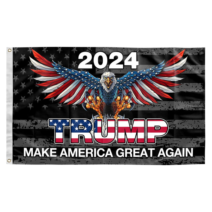 Trump 2024 Flag, Trump 3x5 FT Flag Make America Great Again Banner with Brass Grommets for Indoor Outdoor Decorations (black1)