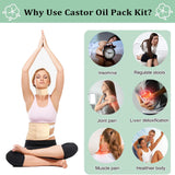 MXNSLWA Castor Oil Pack Wrap for Women Gifts, 8 Pcs Reusable Organic Castor Oil Packs Kit for Stomach Neck Breasts Knee Feet Calf Arm, Adjustable Elastic Strap Compress Packs for Body Healthy, Beige