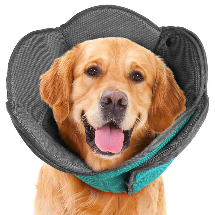 IDOMIK Dog Cone for Dogs After Surgery, Comfy Soft Dog Cones for Large Medium Small Dogs Cats, Adjustable Protective Dog Recovery Collars & Cones Alternatives to Prevent Pets from Licking Wounds,M