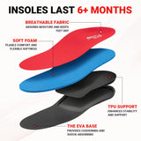 PCSsole Orthotic Arch Support Shoe Inserts Insoles for Flat Feet,Feet Pain,Plantar Fasciitis,Insoles for Men and Women Red