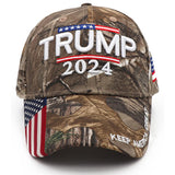 Trump 2024 Hat Donald Trump Hat 2024 MAGA Hat Keep America Great Hat Camo USA Flag Embroidered Adjustable Baseball Cap