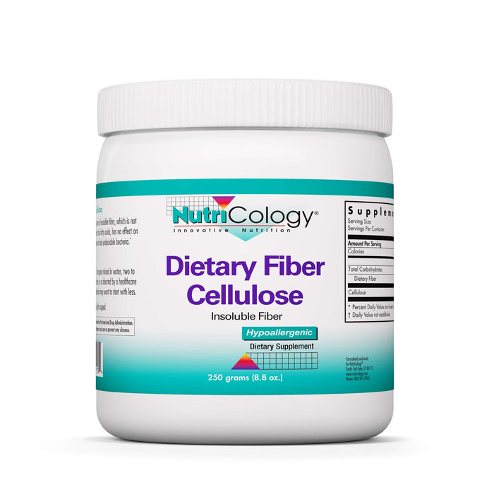 Nutricology Dietary Fiber Powder - 2000mg Insoluble Fiber Supplement, Microcrystalline Cellulose Powder, Powdered Cellulose, Non-Fermentable, Hypoallergenic - 8.8 Oz