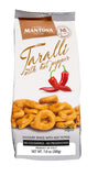 Taralli with Olive Oil and Hot Pepper from Puglia, Italy. (Pack of 2), 7 oz All Natural Ingredients: wheat flour, white wine, olive oil, extra virgin olive oil, salt