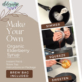 Elderwise Organic Elderberry Syrup Kit - Easy to Use, DIY Elderberry Syrup Making Kit with Elderberries ,Rosehips, Ginger, Echinacea, Cinnamon, and Cloves, Makes 32oz of Syrup, Brewing Bag Included