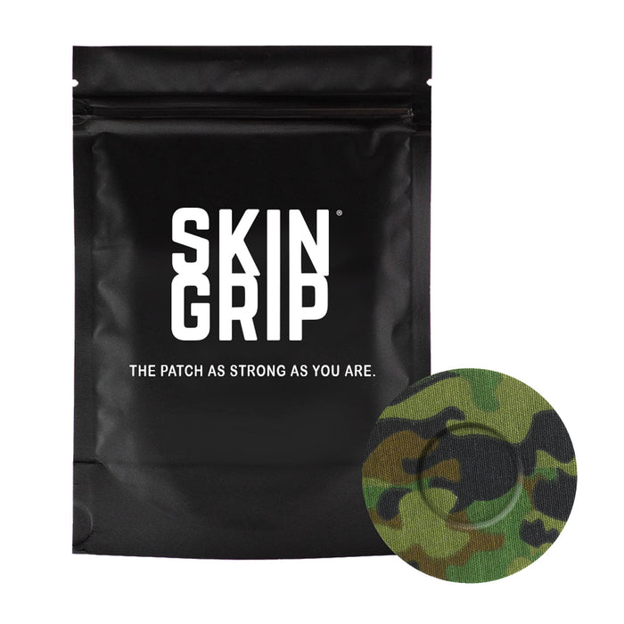 Skin Grip CGM Patches for Freestyle Libre 3 (20-Pack), Waterproof & Sweatproof for 10-14 Days, Pre-Cut Adhesive Tape, Continuous Glucose Monitor Protection (Camo)