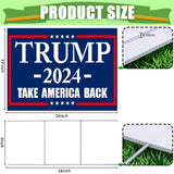 WENWELL Large Trump 2024 Yard Signs 18x24 Inchs with H-Stakes – Double-Sided,Waterproof,UV Resistant,2-Pack Blue,Outdoor Lawn Decoration