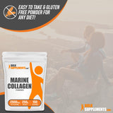 BULKSUPPLEMENTS.COM Marine Collagen Powder - Collagen Supplement, Hydrolyzed Collagen Powder, Marine Collagen Peptides Powder - Gluten Free, 2500mg per Serving, 250g (8.8 oz) (Pack of 1)
