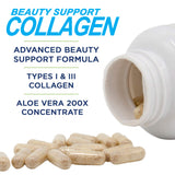 Performance Inspired Nutrition Collagen Joint/Skin/Nails/Beauty Support Capsules - Contains 5,000mcg of Biotin - Silica - Aloe Vera - Collagen Peptides - Hydrolyzed Acid – All-Natural - BIG 120 Ct