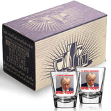 Patriots Cave - Trump Mugshot Shot Glass | Trump Lovers Gift | Gift for Him - Set of 2 (2 oz)