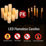 antizer Flameless Candles Led Candles Pack of 9 (H 4" 5" 6" 7" 8" 9" x D 2.2") Real Wax Battery Candles with Remote Timer for Home Fireplace Decor Wedding Festival Decor (Ivory 9 Pack)