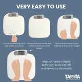 Tanita HD-351 Japan Technology Digital Bathroom Weight Scale- 440 lbs Capacity - Accurate & Precise with 5 Multi-User Convenience, Previous & Current Weight Memory - 2" Easy to Read Large Display