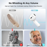 Hearing Aids, Hearing Aids for Seniors Rechargeable with Noise Cancelling, Hearing Amplifiers for Seniors & Adults Hearing Loss with Portable Charging Case, Pair White