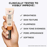 IT Cosmetics CC+ Nude Glow Lightweight Foundation + Glow Serum with SPF 40 - With Niacinamide, Hyaluronic Acid & Green Tea Extract - Fair Porcelain - 1.08 fl oz