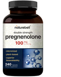 Pregnenolone 100mg, 240 Capsules | 99% Purity, Micronized Grade for Higher Absorption, Plant Based – Natural Precursor, Brain, & Immune Health Supplement – Non-GMO, Soy Free