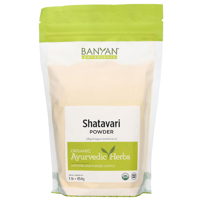 Banyan Botanicals Organic Shatavari Powder – Asparagus racemosus – Ayurvedic Herb for Vata & Pitta, Balanced Female Hormones, Energy, Vitality & More* – 1lb. ­– Non-GMO Sustainably Sourced Vegan FFL