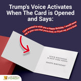 OUR FRIENDLY FOREST Talking Trump Birthday Card with Trump's REAL Voice - Trump Birthday Cards for Men, Donald Trump Gifts for Men, Funny Birthday Card for Women (Red)