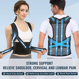 Fit Geno Upgraded Posture Corrector for Men and Women: Breathable Full Back Support Brace for Neck Shoulder Upper Middle Lower Back Pain - Comfortable Scoliosis Hunchback Corrections (Large/X-Large)