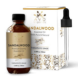 AVD Organics Sandalwood Essential Oil for Diffuser - Premium Quality Therapeutic Grade Sandalwood Oil | for Skin & Focus, Woody and Earthy Aroma for Clarity, Aromatherapy- 3.38 fl. Oz