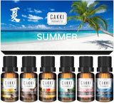 Summer Essential Oils for Diffusers for Home, CAKKI Fragrance Oils Set, 6X10ml with Coconut Passion,Plumeria, Pina Colada, Aqua Kiss, Natural Aromatherapy Oils, for Candles Making, for Humidifiers