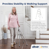 Drive Medical Side Style Hemi One Arm Walker, Chrome, Adult