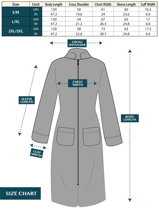 PAVILIA Womens Housecoat Zip Robe, Fleece Zip Up Front Robe Bathrobe, Plush Warm Zipper House Coat Lounger for Women Ladies Elderly with Satin Trim, Pockets, Long Plus Size - Light Blue (2x/3x)