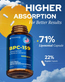 Ressurected Health BPC 157 Alternative - High Potency BPC-159 for Muscle & Workout Recovery - Research Proven Quality - 60 Capsules, 1000 mcg