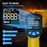 Infrared Thermometer - MESTEK Digital IR Laser Thermometer -58°F~1472°F Heat Temperature Gun with Adjustable Emissivity & Max Value, Non-Contact Surface Thermometer for Cooking, Freezer, Engine, HVAC