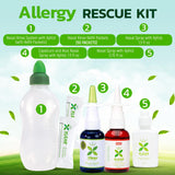 Xlear Allergy Relief Kit, All Day Allergy Rescue Kit Including Xlear Nasal Spray with Xylitol, Xlear MAX Nasal Spray, Xlear Nasal Rinse Neti Pot and 50 Refill Packets