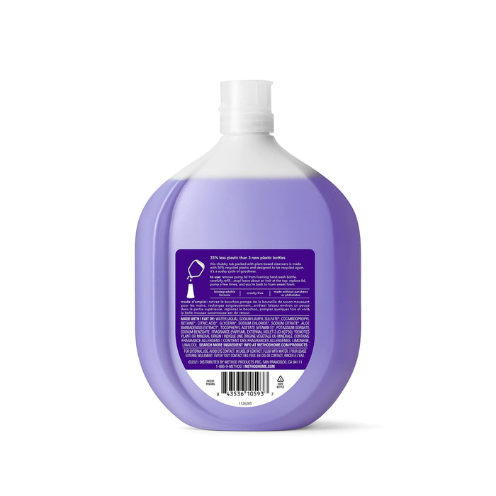 Method Foaming Hand Soap Refill, French Lavender, Recyclable Bottle, Biodegradable Formula, 28 fl oz (Pack of 4)