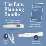 Apphia Baby Planning Bundle - 15 Digital Ovulation Tests and 3 Pregnancy Tests, 6 Days Sooner for Early Pregnancy Detection- Made in USA