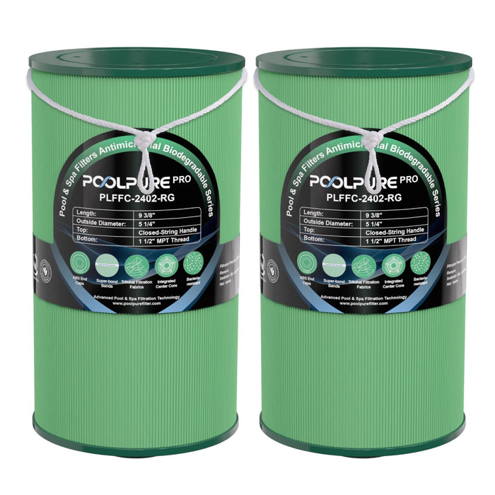 POOLPURE FC-2402 Eco Hot Tub Spa Filter, PLA Biodegradable Material, Replacement for Watkins 303279, PFF42TC-P4, 5CH-37, 78460, FC-2402, Free Flow and Lifesmart Hot Tub Filter, 2 Pack