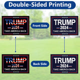 Trump Yard Signs 2024 with H-Stakes, 16" x 12" Double Sided Trump Yard Signs, Trump Take America Back Signs, Placard Voted for Trump Outdoor Lawn Yard Garden Decoration, 2 Pack