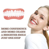 VEGCOO 4 Pairs Dentures Cosmetic Veneer False Teeth Veneers White Dentures for Women Men Comfortable Protect Your Teeth and regain Confident Smile