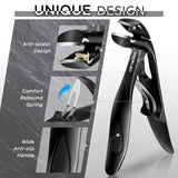 Vepkuso Nail Clippers for Seniors, Wide Jaw Fingernail Clippers and Angled Head Toenail Clippers for Thick Nail, Professional German Nail Clippers for Men, Women&Pregnant，Black