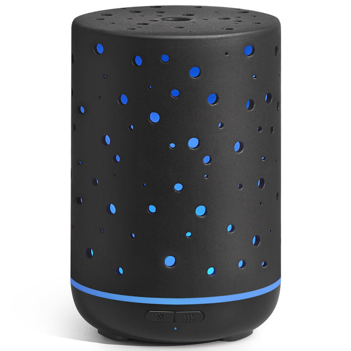 InnoGear Essential Oil Diffuser, 150ml Ceramic Diffuser Ultrasonic Air Diffusers Humidifier Cool Mist Aromatherapy Diffuser with 2 Mist Modes Waterless Auto Off for Home Office, Black