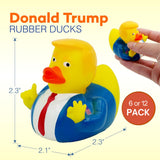 6 Donald Trump Rubber Ducks Bulk - 6 Pack Small 2.3 Inch, Trump Rubber Duckies Great for Jeep Ducking, Trump 2024 Gifts, Bath Tub Toys by 4E's Novelty