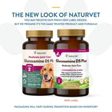 NaturVet Glucosamine DS Plus Level 2 Moderate Care Joint Support Supplement for Dogs and Cats, Chewable Tablets Time Release, Made in The USA, 60 Count