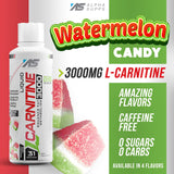 Alpha Supps - L-Carnitine 3000 mg Liquid | Stimulant-Free Amino Acid | 31 Servings (Cherry-Lime Slush)