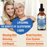 Prunucis 2000MG Liposomal Glutathione Liquid, 98% Absorption, Glutathione Liquid Supplement, Active Form L- Glutathione, Powerful Antioxidant Non-GMO for Immune System, Aging Defense, Detox, 16 FL.OZ