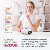 FIT KING Hand Massager with Heat for Hand Massage and Circulation - Cordless & Portable & Touch Screen - Ideal Gifts for Women Mom Wife Friends - FSA HSA Eligible