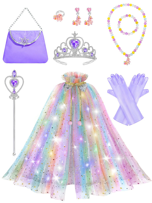 Fuzmo Light Up Princess Dress Up for Girls 3 4 5 6 Years Old, Purple