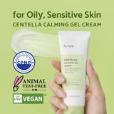 IUNIK Centella 70% Calming Gel Cream Vegan Non-Sticky Moisturizing Blemish Care w/Centella Asiatica Tea Tree 10% Soothes Acne Rosacea Oily & Sensitive Skin Korean Skincare