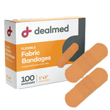 Dealmed Sterile Flexible Fabric Adhesive Bandages – 1x3 Inch – 100/Box - 4 Boxes - Breathable First Aid Strip Pack - Soft Stretch Wound Patch for Medical, Emergency Kits & Clinic