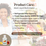 Go Healthy Multivitamin for Women, Men, Teens - Vegan Liquid Immune Support Supplement, Organic Folate, Liquid Vitamins & Minerals, 20 Fruits & Vegetables, Prebiotic, Gluten Free - 32 Servings