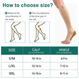 2 Pairs Copper Compression Socks Toe Open Leg Support Stocking Knee High Socks with Zipper